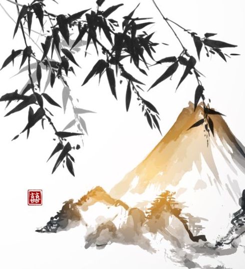 Bamboo chinese wash painting vector 03 wash painting chinese bamboo   