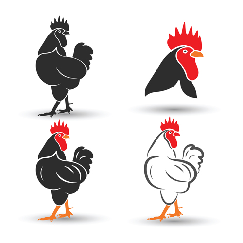 Creative chicken logos vector design 03 logos creative chicken   