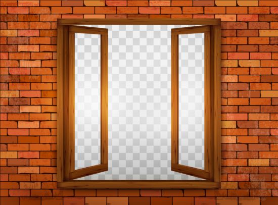 Red brick wall and open with window background vector window wall open brick wall brick   