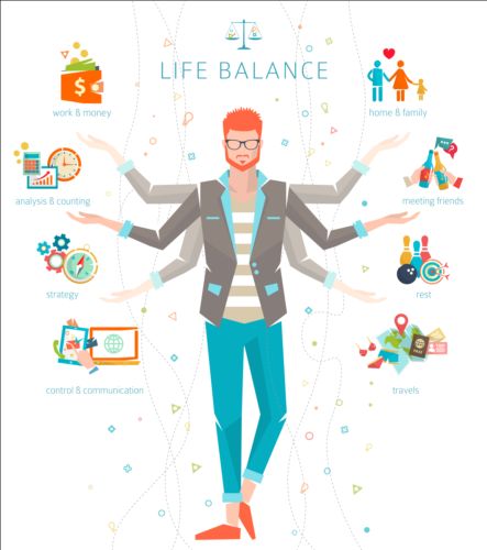 Work and life balance vector template 04 work template life Balance   