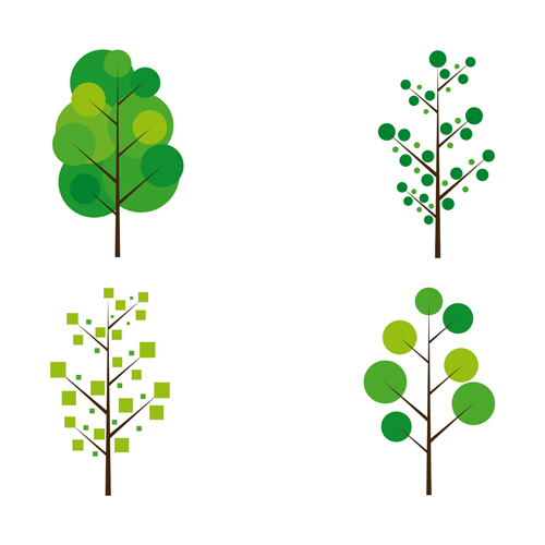 Cute tree vector illustration set 02 tree illustration cute   