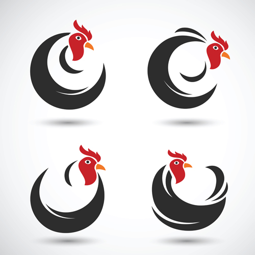 Creative chicken logos vector design 02 logos creative chicken   