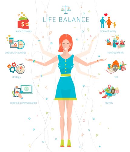 Work and life balance vector template 03 work template life Balance   