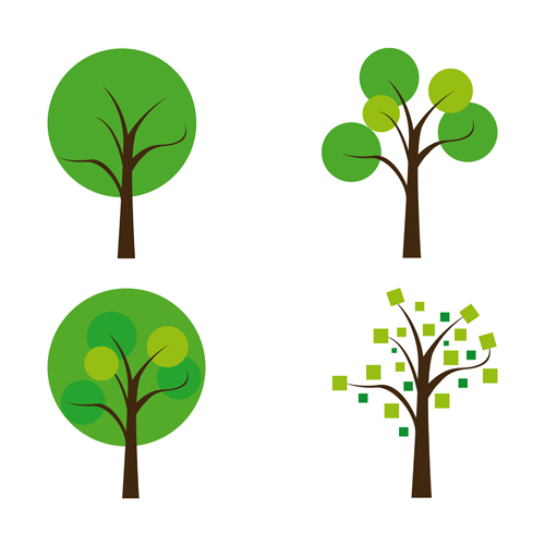 Cute tree vector illustration set 01 tree illustration cute   