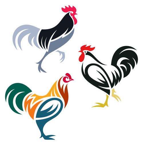 Creative chicken logos vector design 01 logos creative chicken   