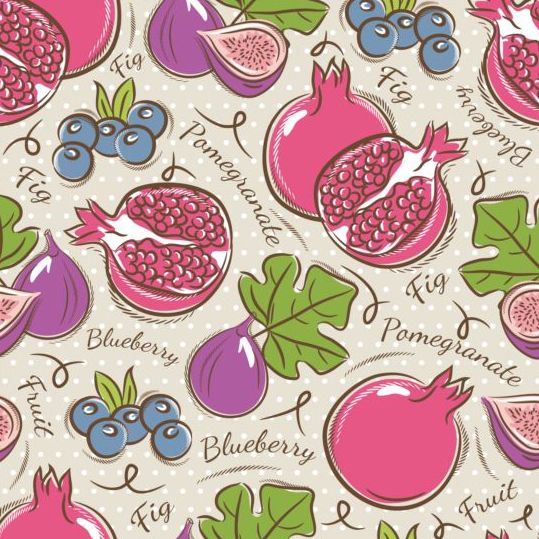 Fruits hand drawn vector seamless pattern 06 seamless pattern hand fruits drawn   