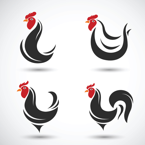 Creative chicken logos vector design 09 logos creative chicken   