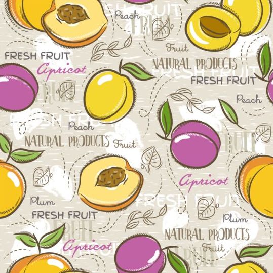 Fruits hand drawn vector seamless pattern 16 seamless pattern hand fruits drawn   