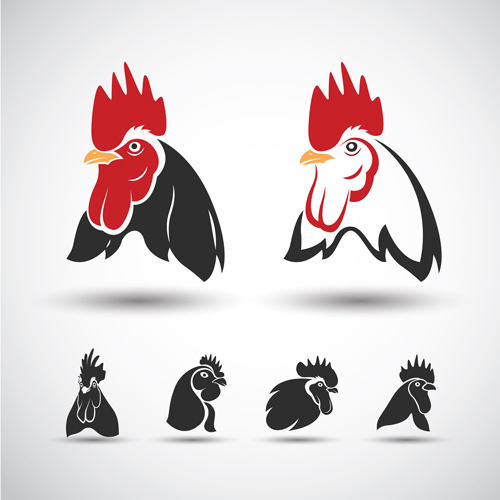 Creative chicken logos vector design 07 logos creative chicken   