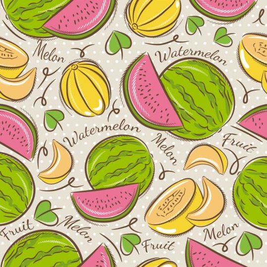 Fruits hand drawn vector seamless pattern 04 seamless pattern hand fruits drawn   