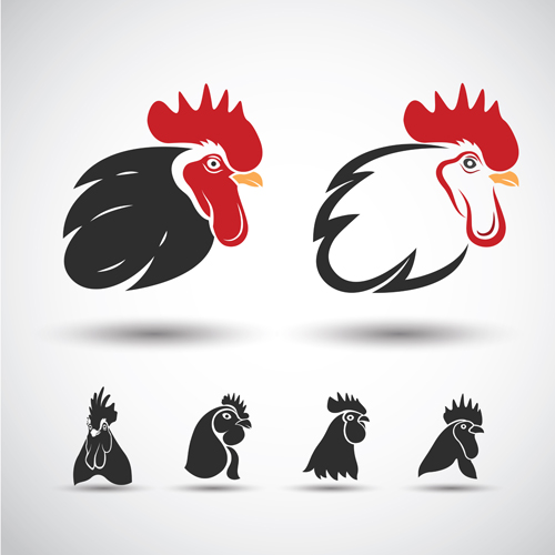 Creative chicken logos vector design 06 logos creative chicken   