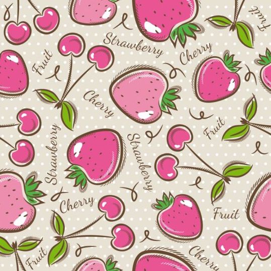 Fruits hand drawn vector seamless pattern 02 seamless pattern hand fruits drawn   