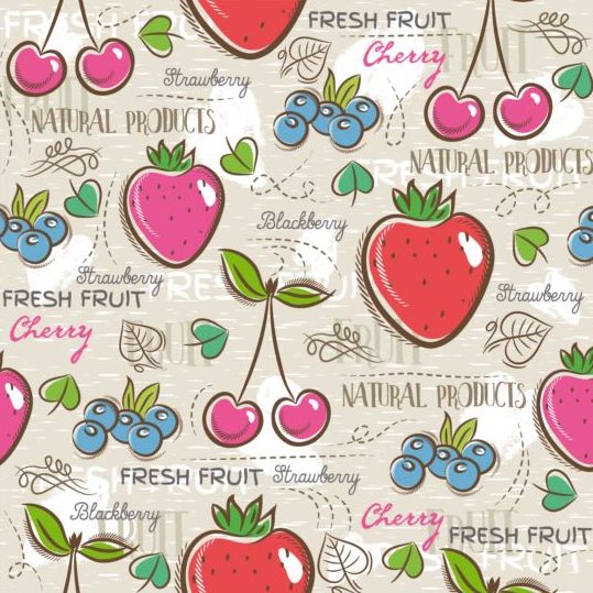 Fruits hand drawn vector seamless pattern 13 seamless pattern hand fruits drawn   