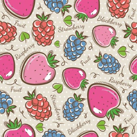 Fruits hand drawn vector seamless pattern 01 seamless pattern hand fruits drawn   