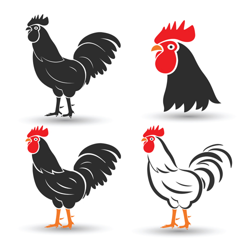 Creative chicken logos vector design 04 logos creative chicken   
