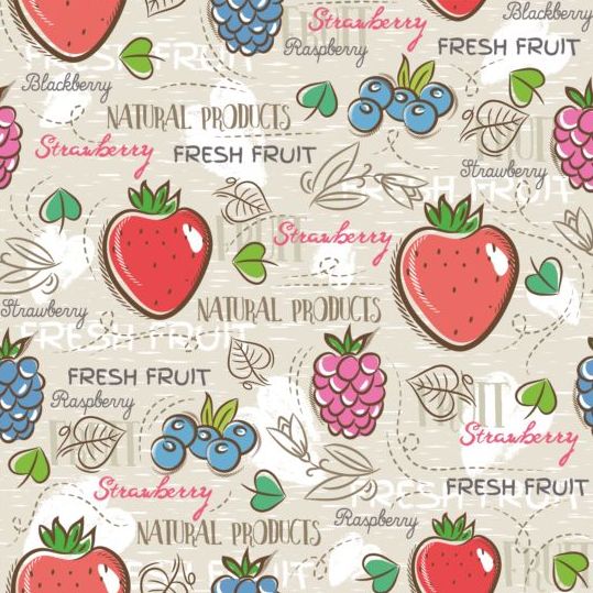 Fruits hand drawn vector seamless pattern 12 seamless pattern hand fruits drawn   