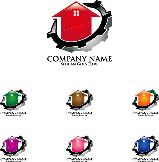 Real estate company creative logos vector 01 Real logos Estate creative company   