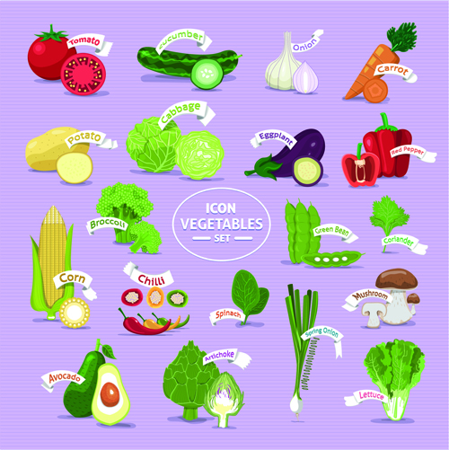 Fresh Vegetables creative icons vector vegetables vegetable icons creative   