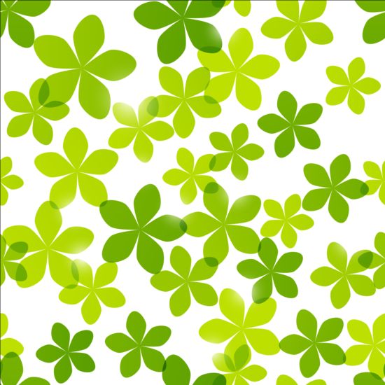 Seamless pattern with green flowers vector 01 158601 seamless pattern green flowers   