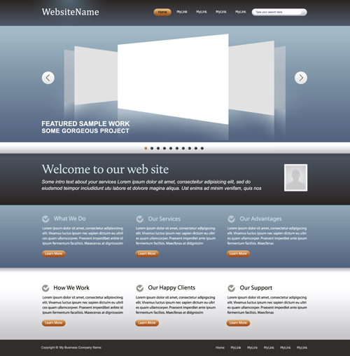 Simple business styles website template vector website template business   