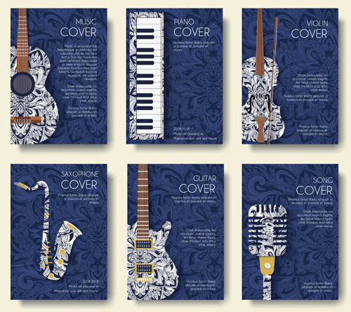 Blue styles music cover vector styles music cover blue   