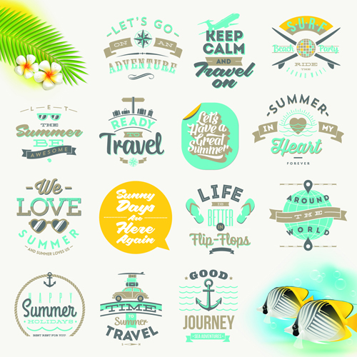 Travel summer holiday labels set vector 05 travel summer labels label holiday   