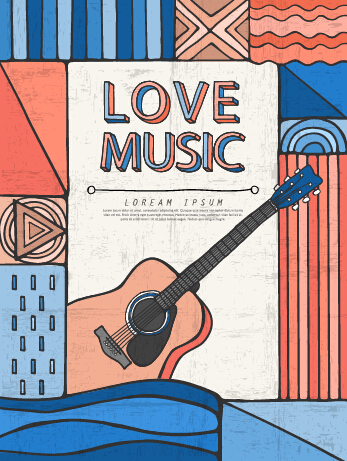 Retro music concert flyer cover design vector 07 Retro font music flyer cover   