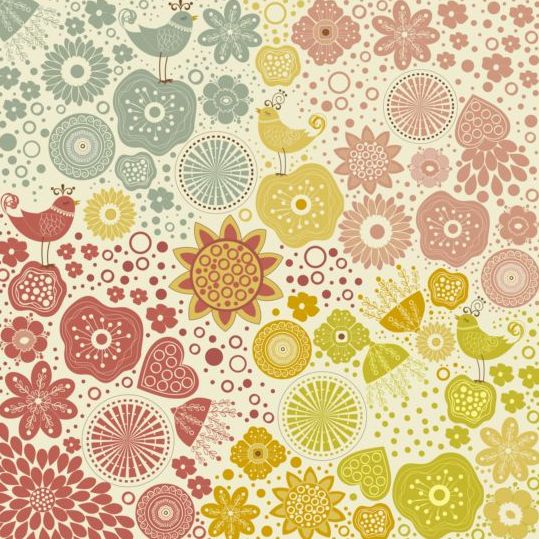 Various flower seamless pattern vector set 03 Various seamless pattern flower   