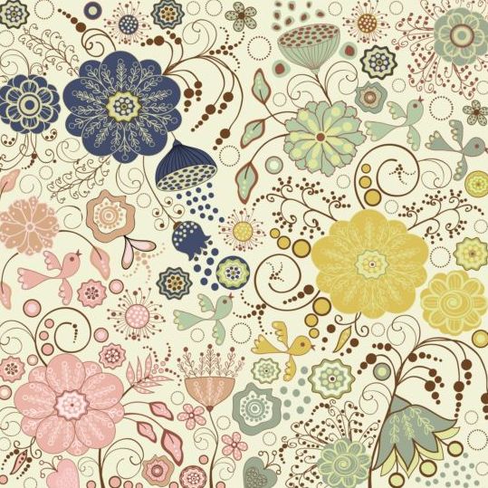 Various flower seamless pattern vector set 02 Various seamless pattern flower   