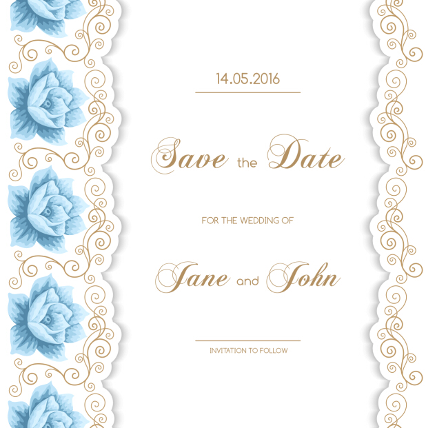 Wedding invitation card with flower vintage vector 02 wedding vintage invitation flower card   