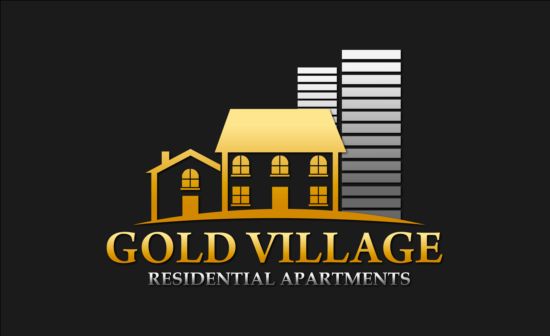 Gold village logo vector village logo gold   