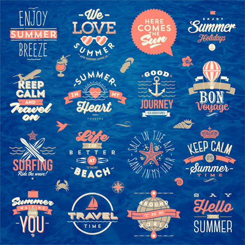 Travel summer holiday labels set vector 02 travel summer labels label holiday   