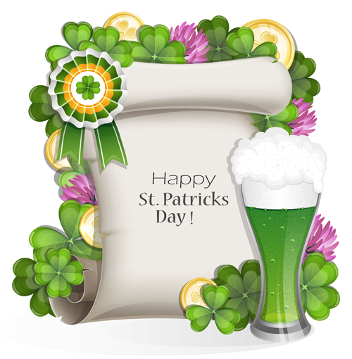 Happy st.patrick day background vectors 01 st.patrick day happy   