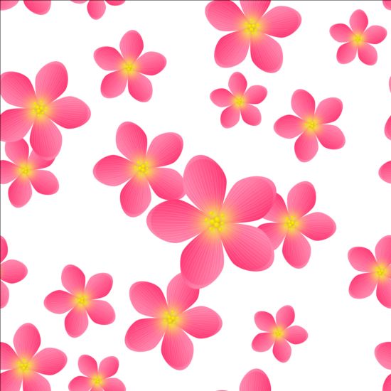 Seamless pattern with pink flowers vector 158626 seamless pink pattern flowers   