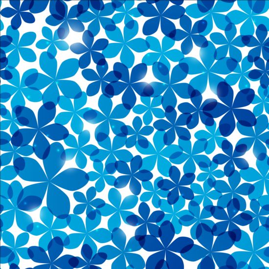 Seamless pattern with blue floral vector 02 seamless pattern floral blue   