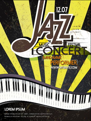 Retro music concert flyer cover design vector 02 Retro font music flyer cover   