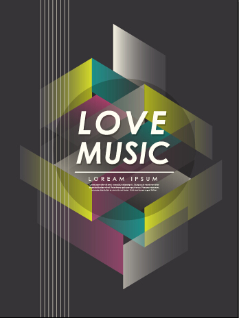 Retro music concert flyer cover design vector 01 Retro font music flyer cover   