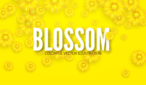 Yellow flowers blosson background vector 04 yellow flowers blosson background   