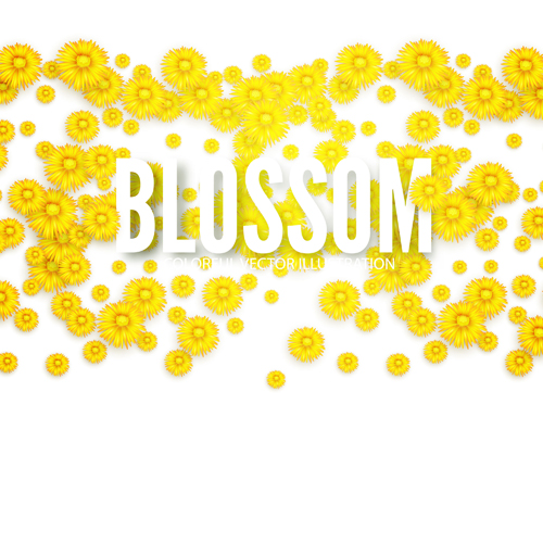 Yellow flowers blosson background vector 03 yellow flowers blosson background   