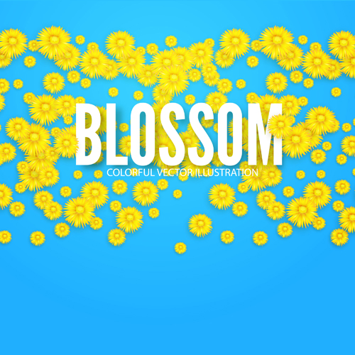 Yellow flowers blosson background vector 12 yellow flowers blosson background   