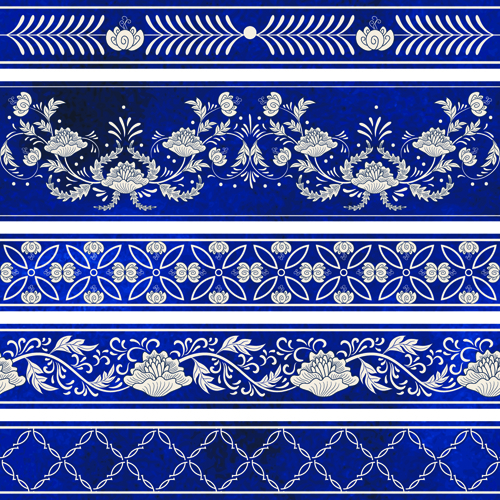Blue decorative ornaments russian style vector 01 russian russia ornaments ornament decorative   