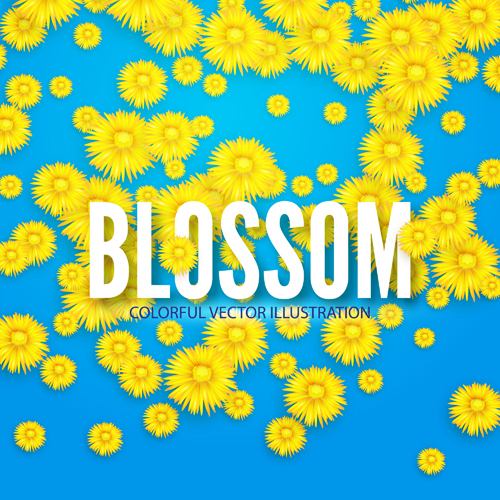 Yellow flowers blosson background vector 02 yellow flowers blosson background   