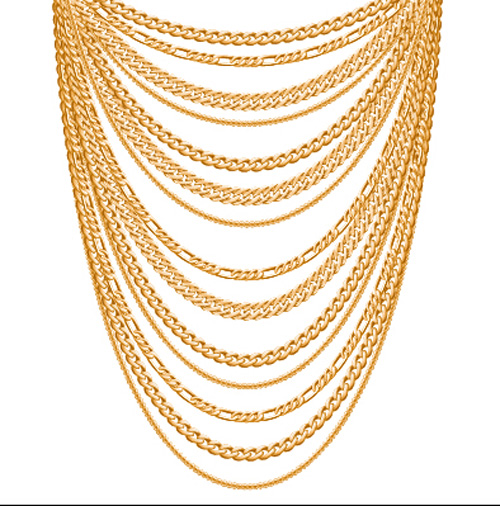 Shiny gold chains vector illustration 07 shiny illustration gold chains   