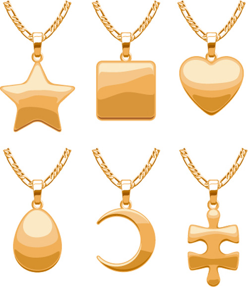 Shiny gold chains vector illustration 06 shiny illustration gold chains   