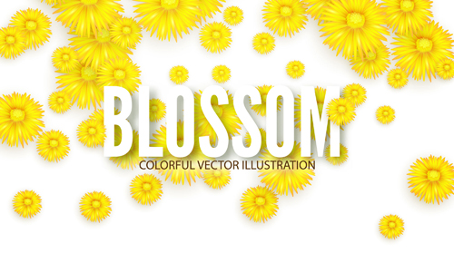 Yellow flowers blosson background vector 01 yellow flowers blosson background   