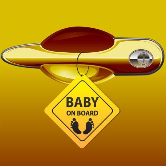 Car door handle and baby tags vector 08 tags handle door car baby   