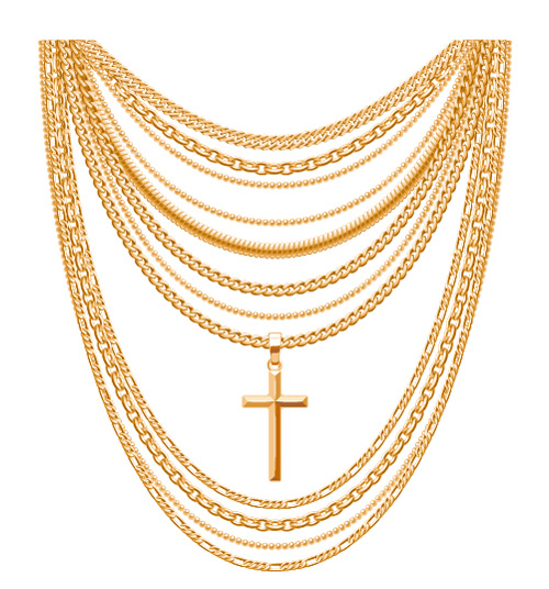 Shiny gold chains vector illustration 05 shiny illustration gold chains   