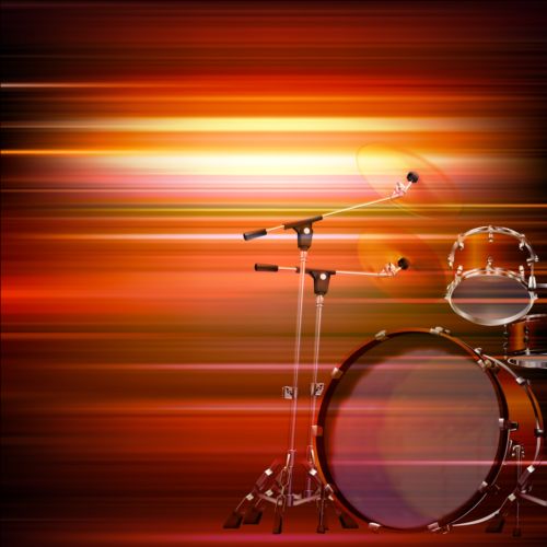 Abstract music background with drum kit vector music background abstract   