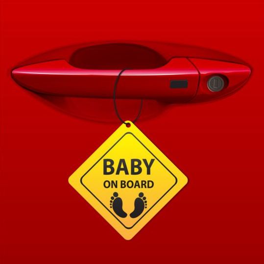 Car door handle and baby tags vector 07 tags handle door car baby   