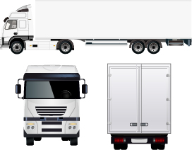 White truck with trailer vector material with white truck Trailer material   